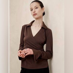 Banana Republic Brown Wrap Top